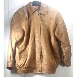 Vintage Georgetown Motorcycle Leather Brown‎ Bomber Aviator Flight Jacket Small